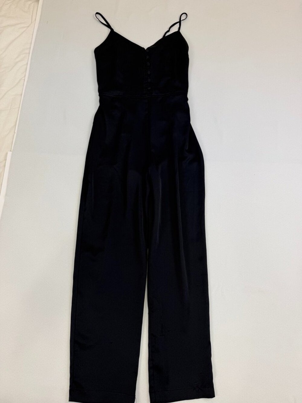 Abercrombie Black Satin Wide Leg Jumpsuit Small